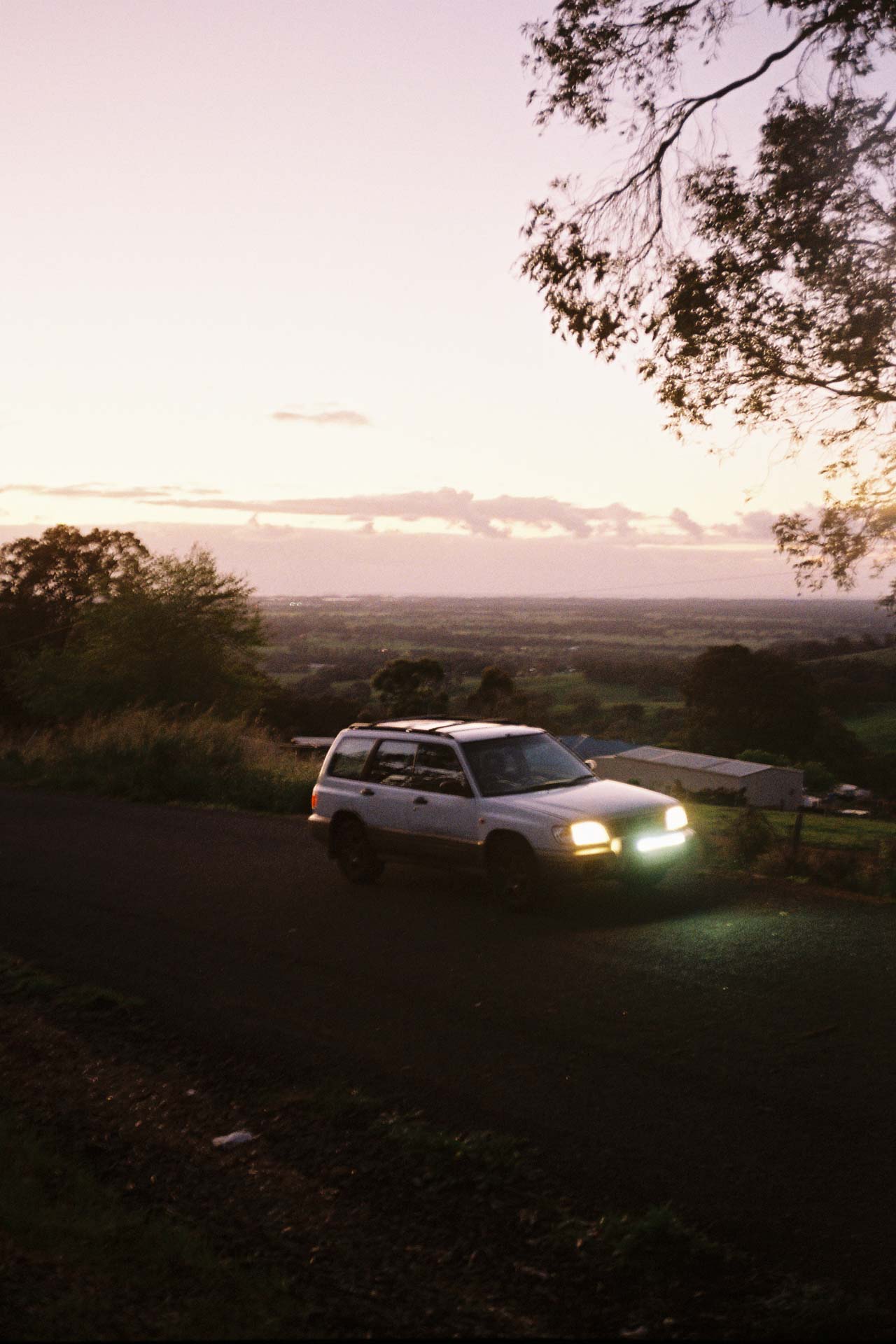 2000 subaru forester overlooking rural australia